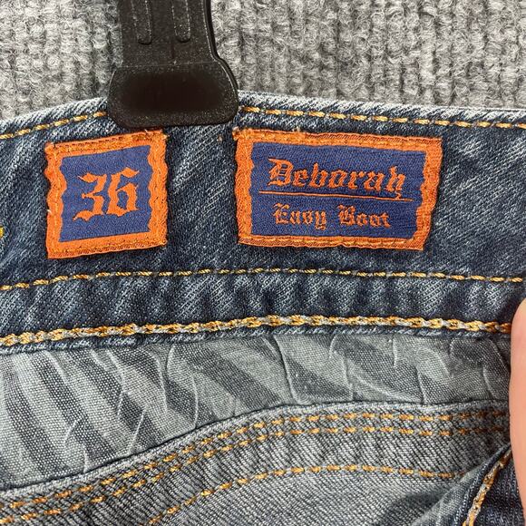 Rock Revival Deborah Easy Boot Jeans Women's 36X33 Flap Pockets Studded Bling - Picture 5 of 12